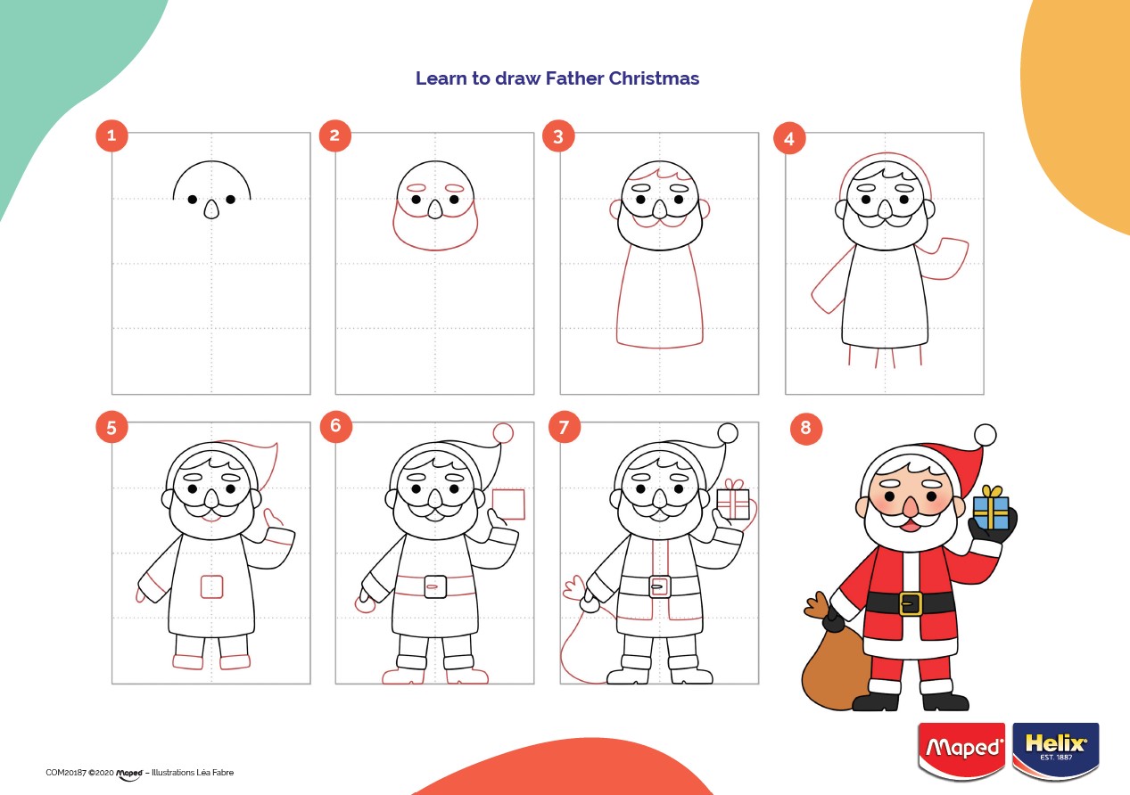 Step-by-step guide to draw Rudolph